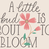 Little Bud Floral Hand Lettering Baby Dusche Einladung