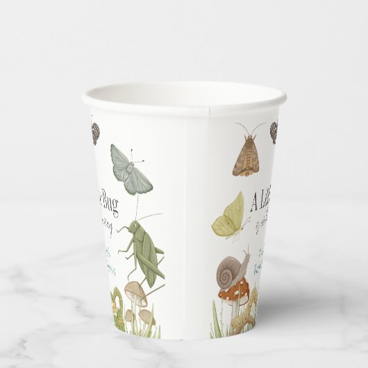 Little Bug Insects Mushroom Boy Baby Shower Pappbecher (Rechts)
