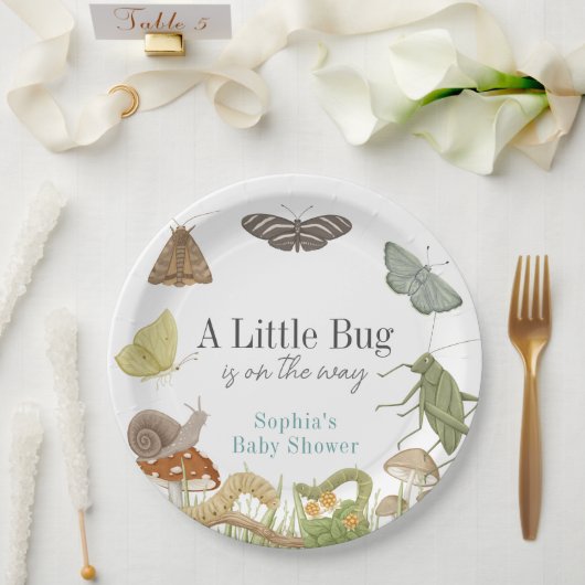 Little Bug Insects Mushroom Boy Baby Shower Pappteller (Hochzeit)