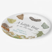 Little Bug Insects Mushroom Boy Baby Shower Pappteller (Schrägansicht)