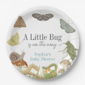 Little Bug Insects Mushroom Boy Baby Shower Pappteller (Vorderseite)