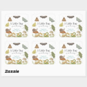 Little Bug Insects Mushroom Boy Baby Shower Quadratischer Aufkleber (Blatt)