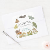 Little Bug Insects Mushroom Boy Baby Shower Quadratischer Aufkleber (Umschlag)
