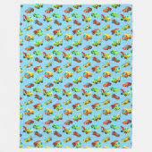 Little Builder Bunte Autos & Baustellen-LKWs Fleecedecke (Vorderseite)
