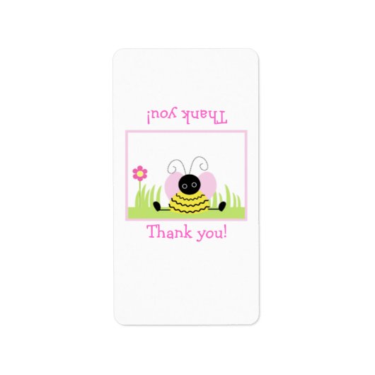 Little Bumble Bee Hershey Mini Wrapper Template Adressaufkleber (Vorne)