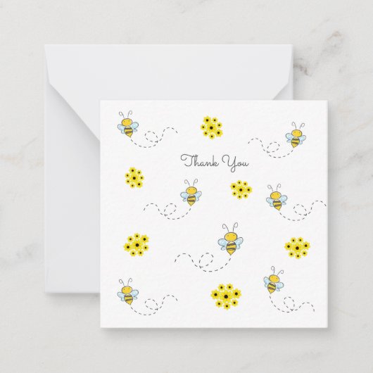 Little Bumble Bee Mini Danke Note Card Mitteilungskarte (Vorderseite)