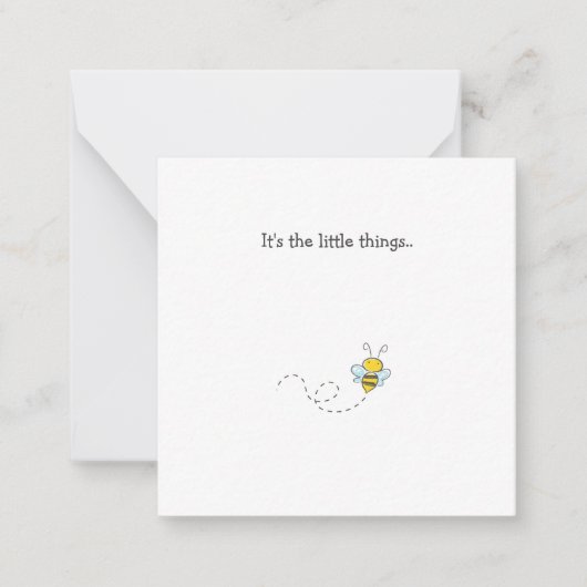 Little Bumble Bee Mini Danke Note Card Mitteilungskarte (Vorderseite)