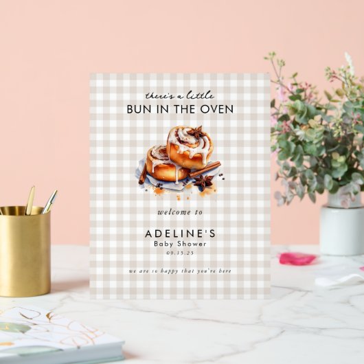 Little Bun in the Oven Baby Shower Welcome Sign Acrylschild (Hochzeit)