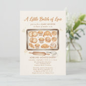 Little Bun in the Oven Bakery Baby Shower Einladung (Stehend Vorderseite)