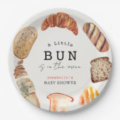 Little Bun in the Oven Bakery Pastries Baby Shower Pappteller (Vorderseite)