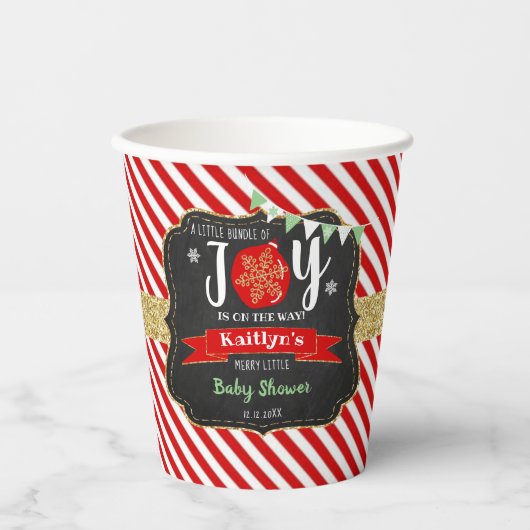 "Little Bundle of Joy" Weihnachtsdusche Pappbecher (Vorderseite)