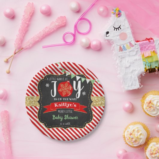 "Little Bundle of Joy" Weihnachtsdusche Pappteller (Party)