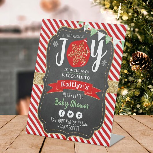 "Little Bundle of Joy" Weihnachtsdusche Sockelschild
