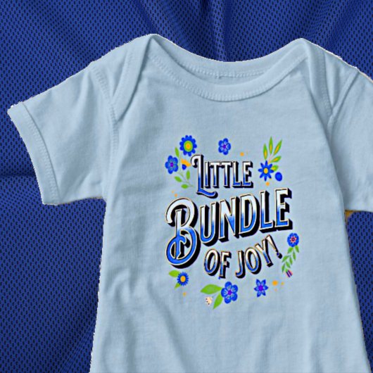 Little Bundle of Joy with Blume Blue for Boy Baby Strampler