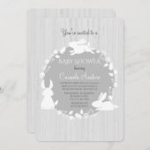 Little Bunnies Gray Einladung (Vorne/Hinten)