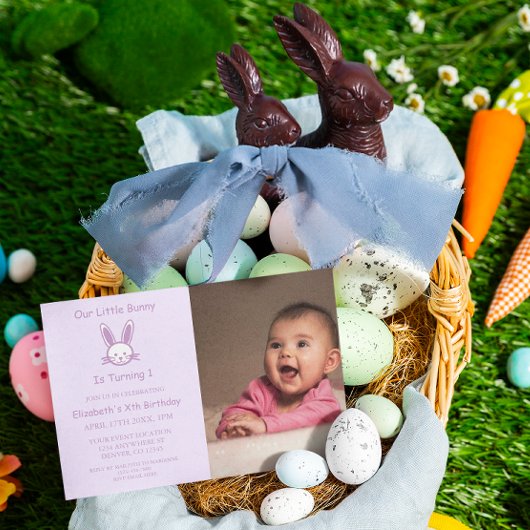 Little Bunny 1. Geburtstag Einladung