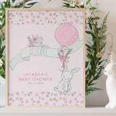 Little Bunny and Balloon Baby Dusche Willkommen Poster