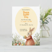 Little Bunny and the Easter Eggs Karte (Stehend Vorderseite)