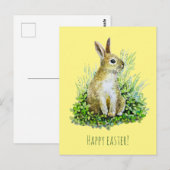Little Bunny Aquarell Postcard Postkarte (Vorne/Hinten)