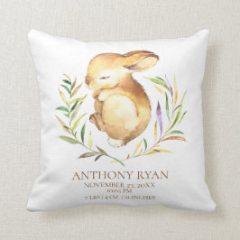 Little Bunny Baby Birth Stats Pillow Kissen