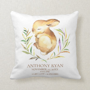 Little Bunny Baby Birth Stats Pillow Kissen