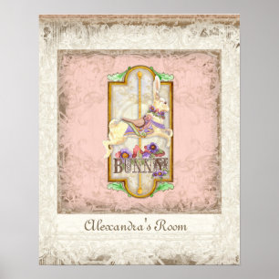 Little Bunny Baby Girl Circus Vintage Kunst Poster