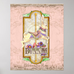 Little Bunny Baby Girl Circus Vintage Kunst Poster