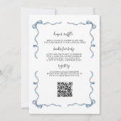 Little Bunny Baby Shower Invite | Blue Bow Rabbit Einladung (Rückseite)