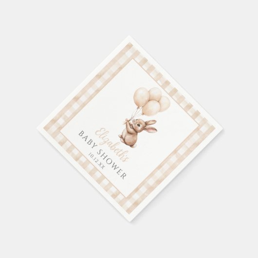 Little Bunny Balloons Gender Neutral Baby Dusche Serviette (Ecke)