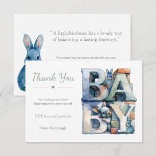Little Bunny Blocks Danke Mitteilungskarte