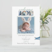 Little Bunny Blocks | Willkommen Einladung (Stehend Vorderseite)