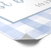 Little Bunny Blue 1st Birthday Welcome Sign Poster (Ecke)