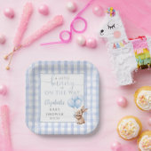 Little Bunny Blue Balloons Boy Baby Shower Pappteller (Party)