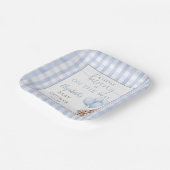 Little Bunny Blue Balloons Boy Baby Shower Pappteller (Gewinkelt)