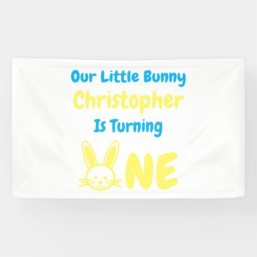 Little Bunny Boy 1. Geburtstag Banner (Horizontal)