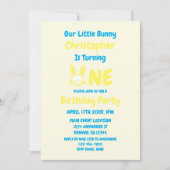 Little Bunny Boy 1. Geburtstag Einladung (Vorderseite)
