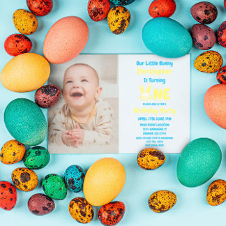 Little Bunny Boy 1. Geburtstag Einladung
