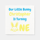 Little Bunny Boy 1. Geburtstag Serviette (Vorderseite)