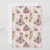 Little Bunny Ear Floral Pink Baby Dusche by Mail Einladung (Rückseite)