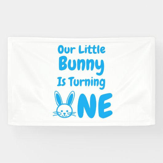 Little Bunny First Geburtstag Banner (Horizontal)