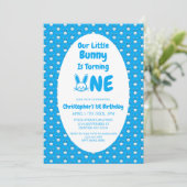 Little Bunny First Geburtstag Einladung (Stehend Vorderseite)