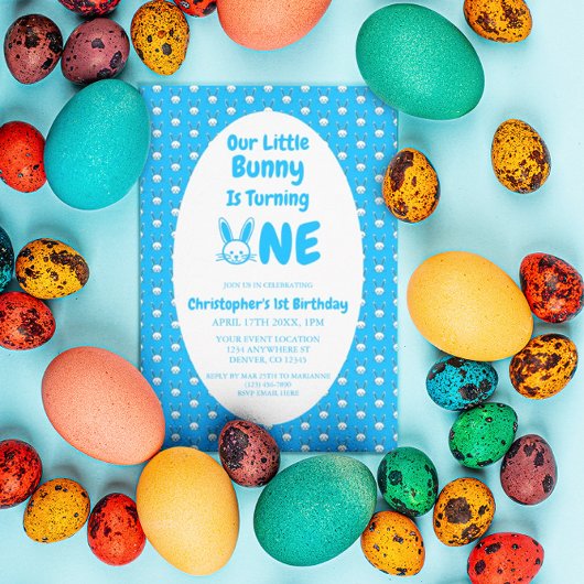 Little Bunny First Geburtstag Einladung