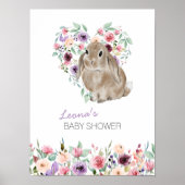 Little Bunny Floral Liebe Herzlich Willkommen Poster (Vorne)