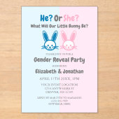 Little Bunny Gender Reveal Acryleinladungen (Vorderseite)