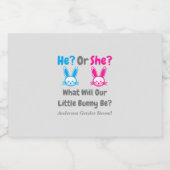 Little Bunny Gender Reveal Alkoholflaschenetikett (Einzelnes Label)