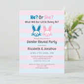 Little Bunny Gender Reveal Einladung (Stehend Vorderseite)