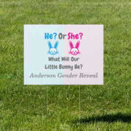 Little Bunny Gender Reveal Gartenschild