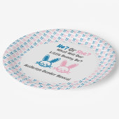 Little Bunny Gender Reveal Pappteller (Schrägansicht)