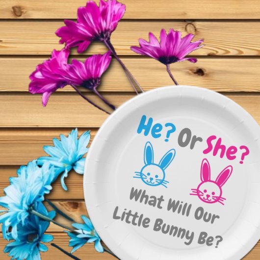 Little Bunny Gender Reveal Pappteller