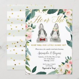 Little Bunny Gender Reveal Party Einladung